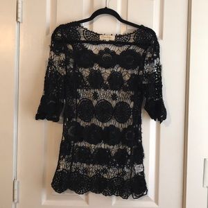 Women’s Black Crotchet Top